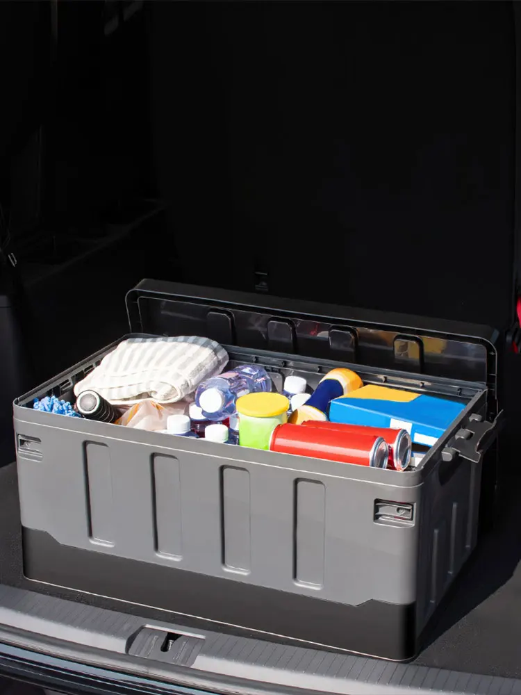 

Портативный складной чехол для хранения на 60 л с крышкой и ручками, складной контейнер для хранения большой емкости для внедорожников, укладки и уборки