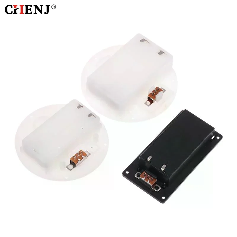 Picture 6: 1/5Pcs 2 AAA/AA 3V Battery Case With Switch Cover Round Embedded Battery Holder Battery Storage Boxes Switch Socket Container