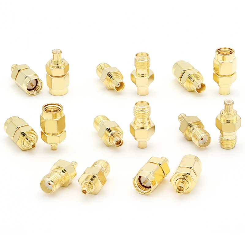 1Pcs SMA to MCX/MMCX Adapter MMCX to SMA Male plug & Female jack Straight RF Coaxial Antenna Connector Kit High Quality KEBEIS