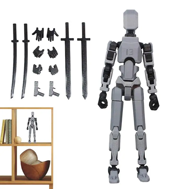 Dummy 13 Action Figure Multi-jointed Movable Robot Dummy Action Figures Toys DIY Assembling Desktop Robot Figure For Kids