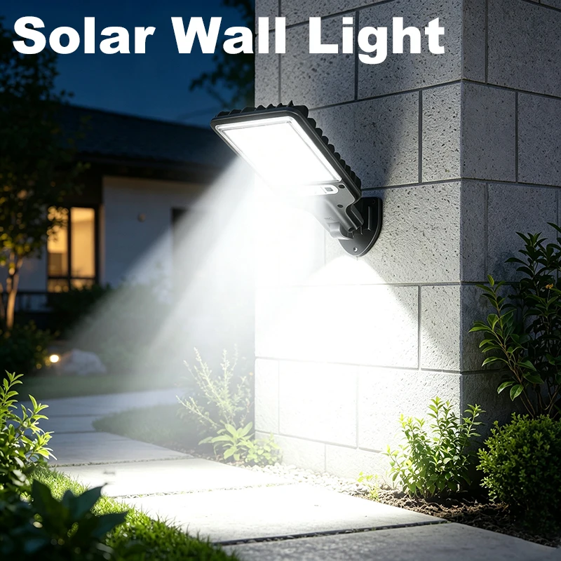 Smart Solar Street Light LED Outdoor Security LED Solar Lamp with Motion Sensor 3 Modes Waterproof for Garden Yard Patio Garage