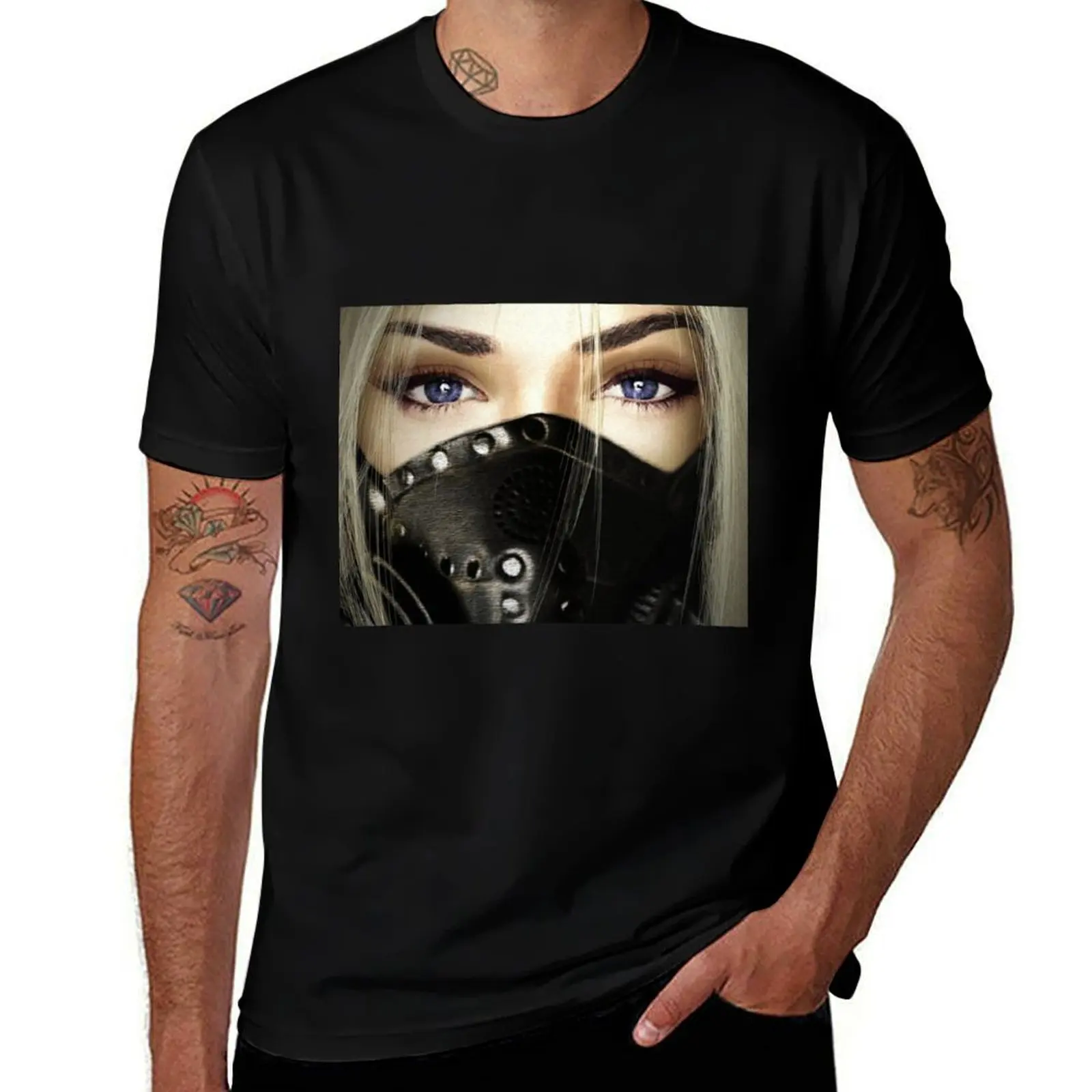 

Inevitable Ascension - Lux with Gasmask T-Shirt korean fashion valentines clothes man t shirt mens t shirts casual stylish