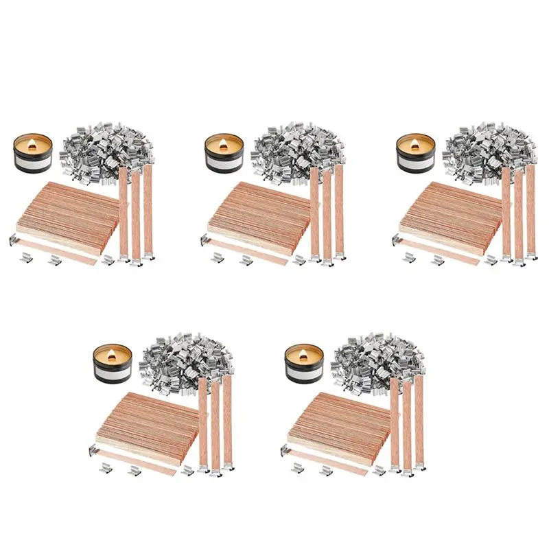 

A60Z500 Pack Wooden Candle Wicks For Candle Making, 6Inch Burst Wood Wicks/Smokeless Candle Wicks With Metal Base Clipmay