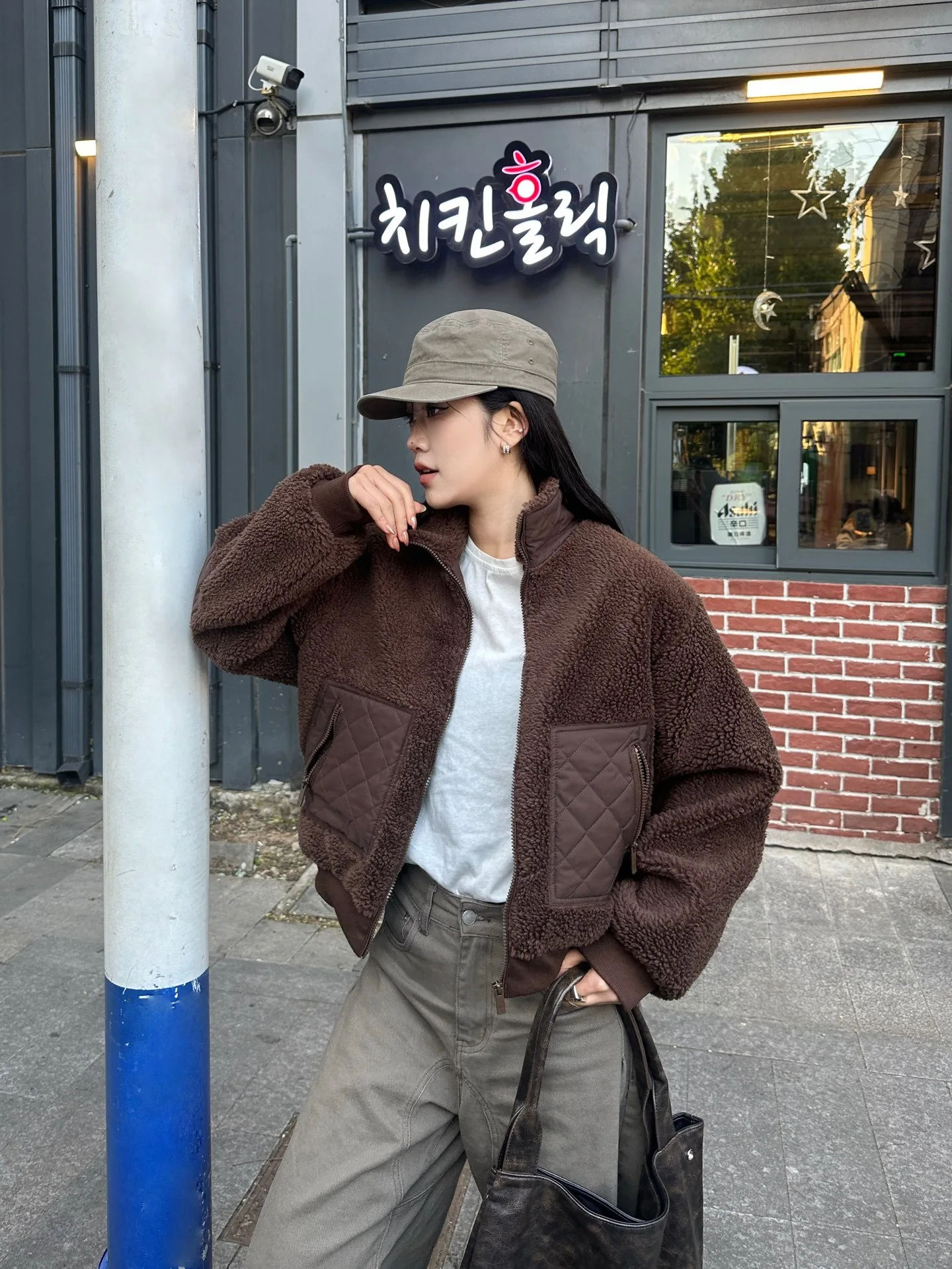 Women's Teddy Lamb Fur Splicing Particle Velvet Jacket Autumn Winter Warm Thickened Short Coat Casual Style Standard Fit