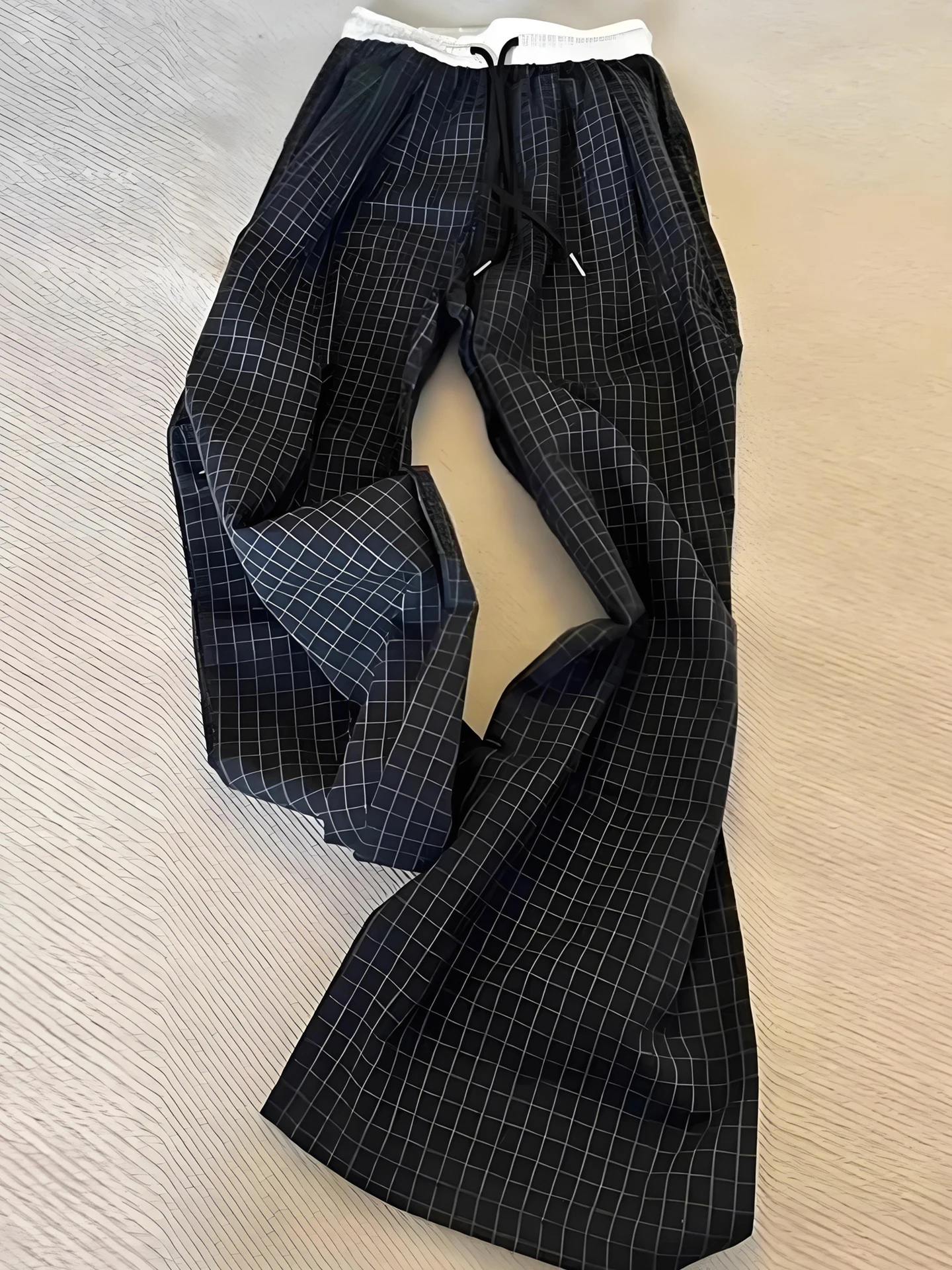 

Мужские летние тонкие брюки в американском ретро-стиле в клетку, прямые, слегка расклешенные, повседневные, для работы