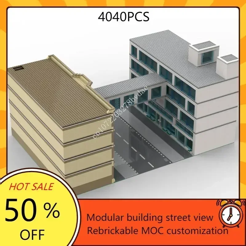 واجهات المستشفى الكلاسيكية والحديثة وحدات MOC نموذج إبداعي لبنات البناء العمارة لتقوم بها بنفسك تجميع التعليم نموذج اللعب هدية