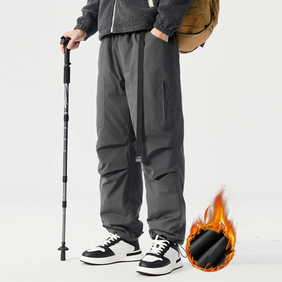 Autumn Winter Thick Cargo Pants Men Plus Size 6XL Pants Windbreak Fashion Casual Elastic Waist Trousers Big Size 6XL