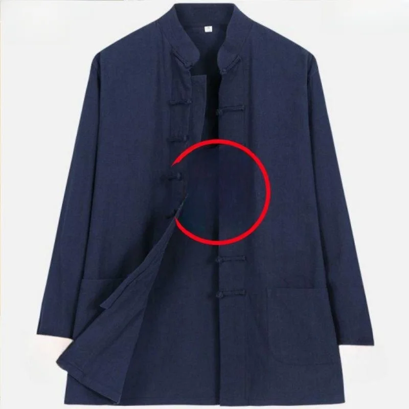 

Весенне-летнее мужское длинное хлопково-льняное ветровое пальто све, традиционный китайский костюм на пуговицах Daoist Hanfu ang Zhongan