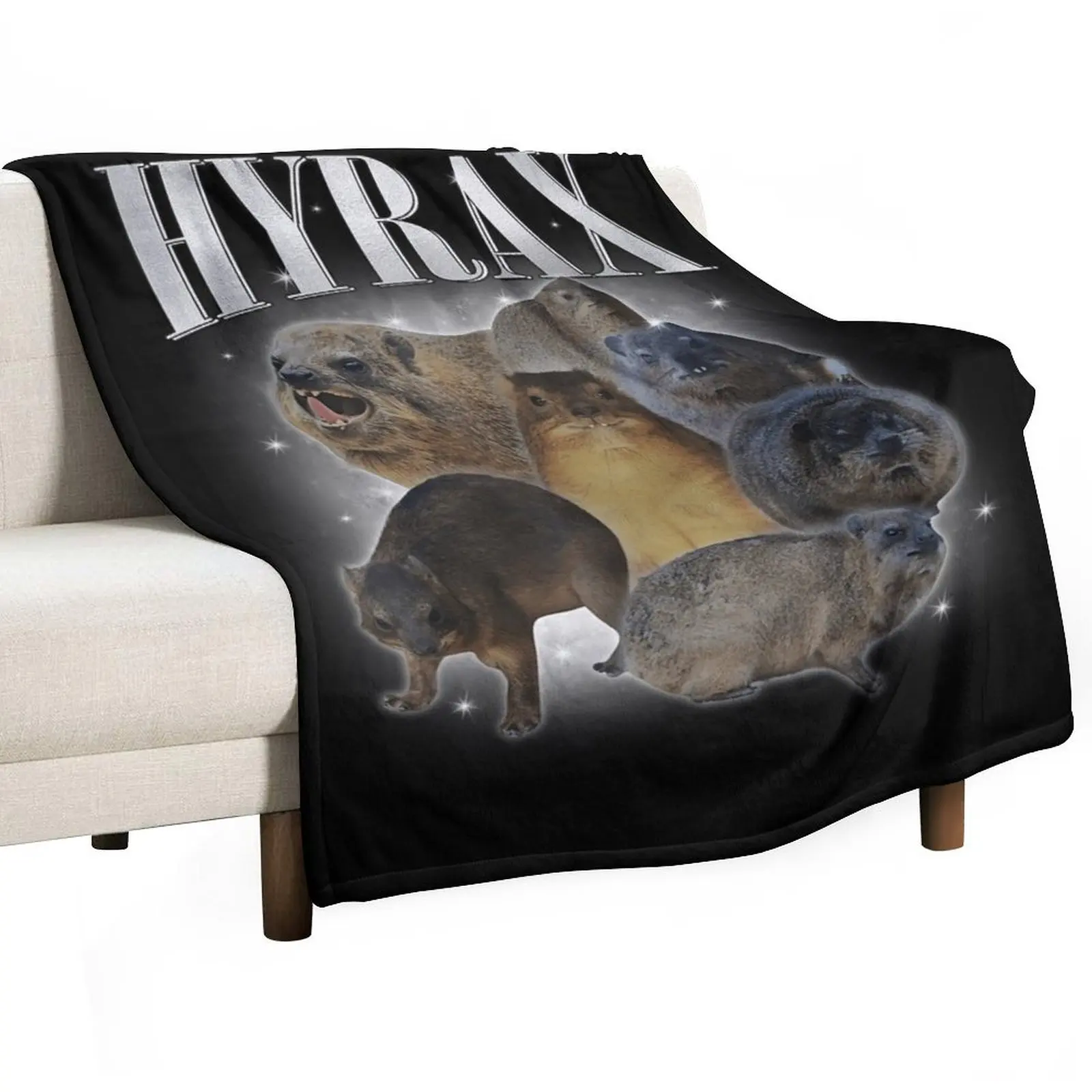 Funny Hyrax Oddly Specific Meme Animal For Family Tee Throw Blanket Travel decorative Large Blankets