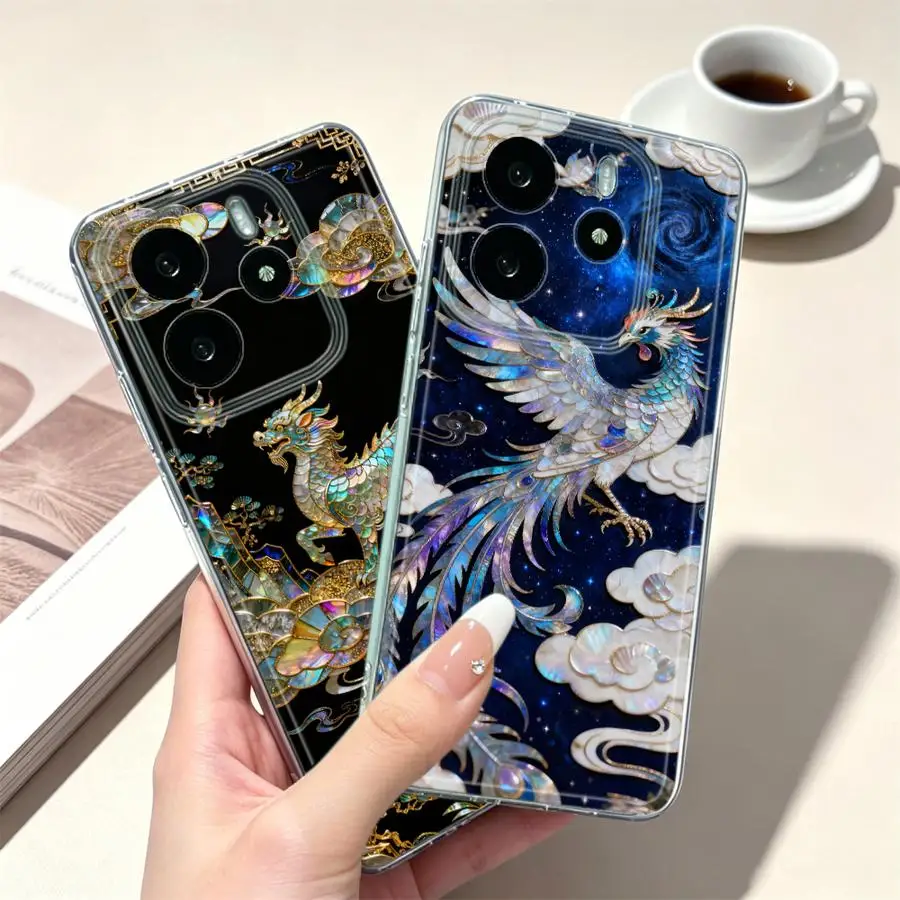 Case for Xiaomi Redmi Note 15 Note 13 14 Pro Plus 10S 9 10 14C 12S 11 12 A4 11S 13C Soft Phone Cover Lucky Phoenix view 5