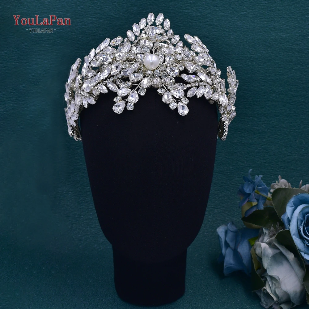 

YouLaPan Bride Crown Headband Luxury Rhinestone Wedding Headwear Elegant Women Shiny Hair Ornaments Princess Party Tiara HP699