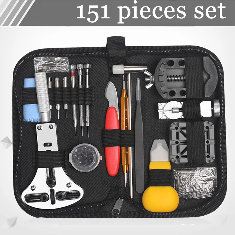 

151PCS Watch Repair Kit Professional Watch Battery Replacement Tool Watch Link And Back Removal Tool Spring Bar Tools Set