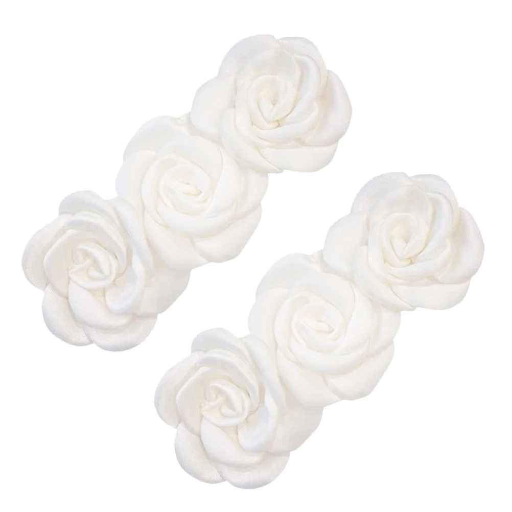 

2Pcs Camellia Hair Clip Women Accessories Girls Fabric Barrettes Elegant Stylish Daily Use Party Wedding Gifts
