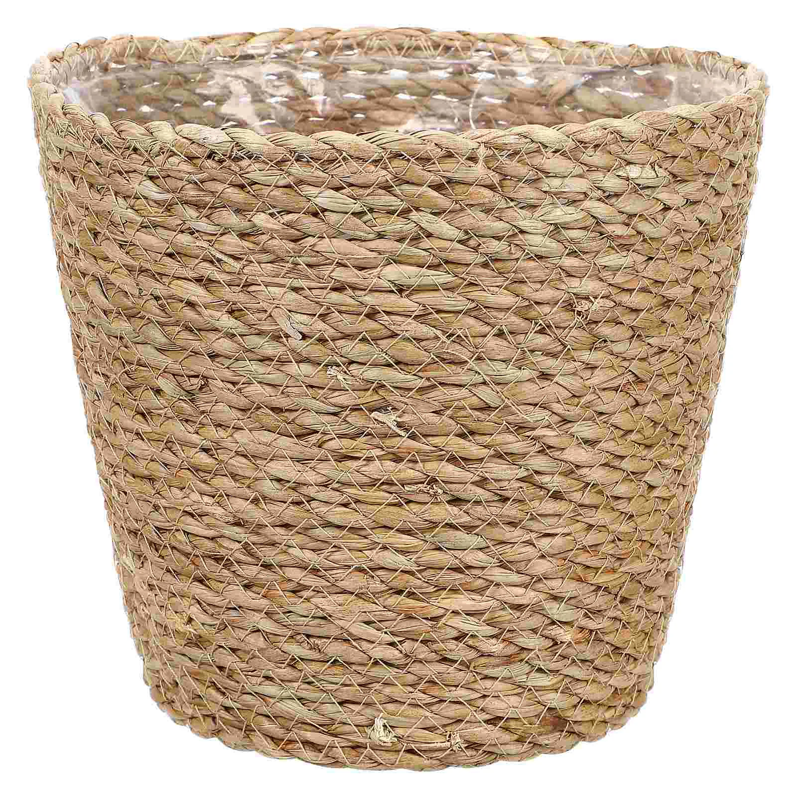 

Woven Flower Pot Durable Plant Basket Boho Decor Planters Storage Baskets Round Garden Floor for Tree Pe Decorative Hand Indoor