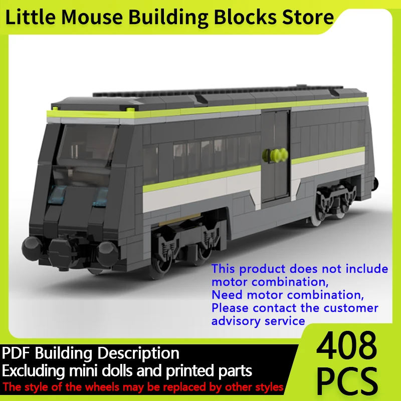 

City Car Model MOC Building Bricks Public Transportation Railbus Modular Technology Gifts Holiday Assemble Children Toys Suit