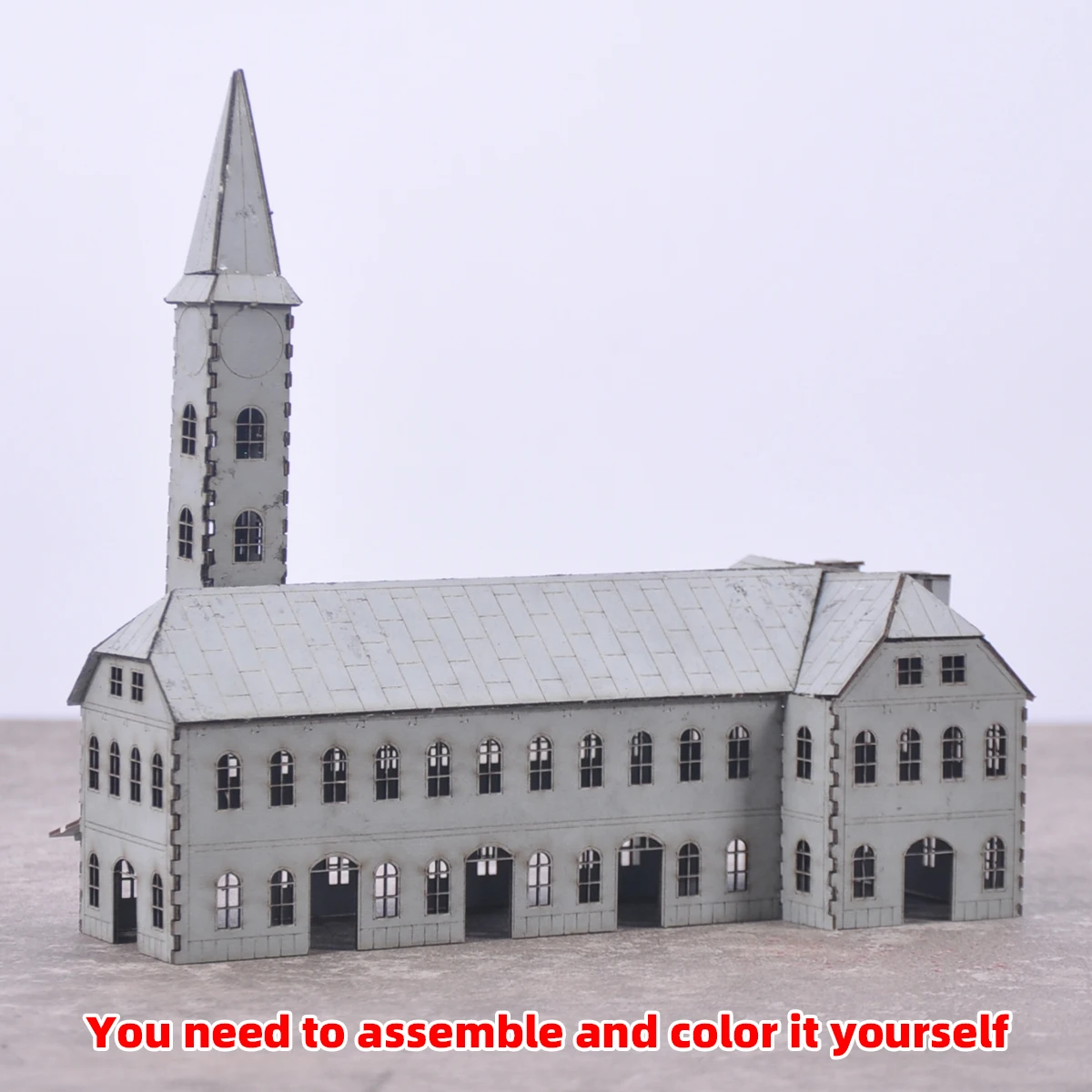 1/48 1/64 1/72 1/87 HO Maßstab Modellbausatz Miniatur-Diorama Architektonisches Gebäude Hausmodell Eisenbahn Unbemalte Stadt-Bahnhof – Detail 4