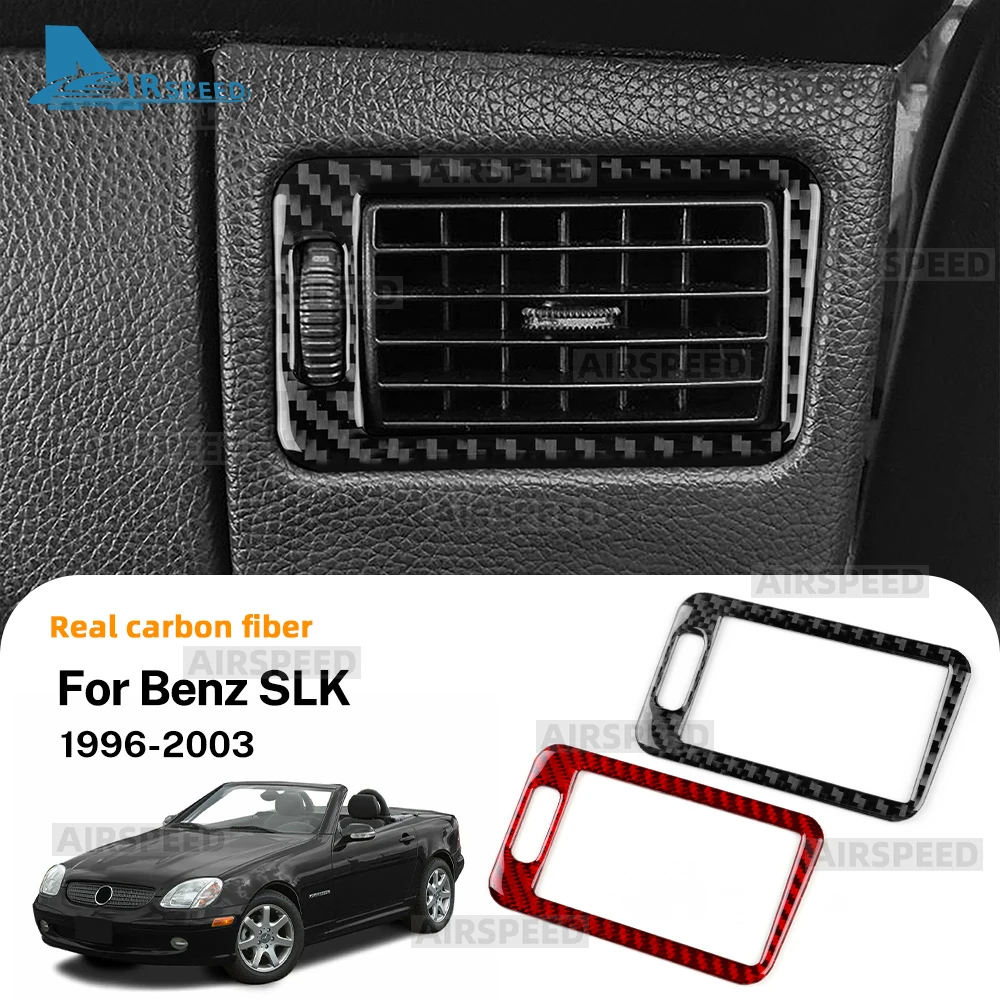 Echte weiche Carbonfaser-Zierleiste für Mercedes Benz SLK R170 1996-2003 Beifahrer-Lüftungsrahmen