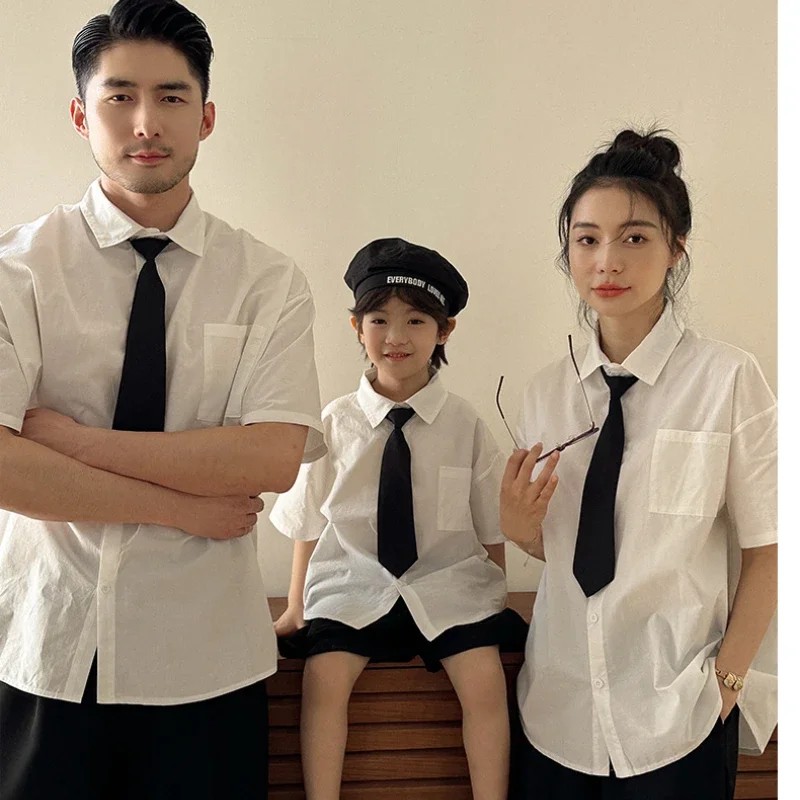 

2025 Summer Tshirt Shorts Clothing Set Family Matching Outfit Wear Couple Child Costume Clothes Vacation Holiday Party Clothes