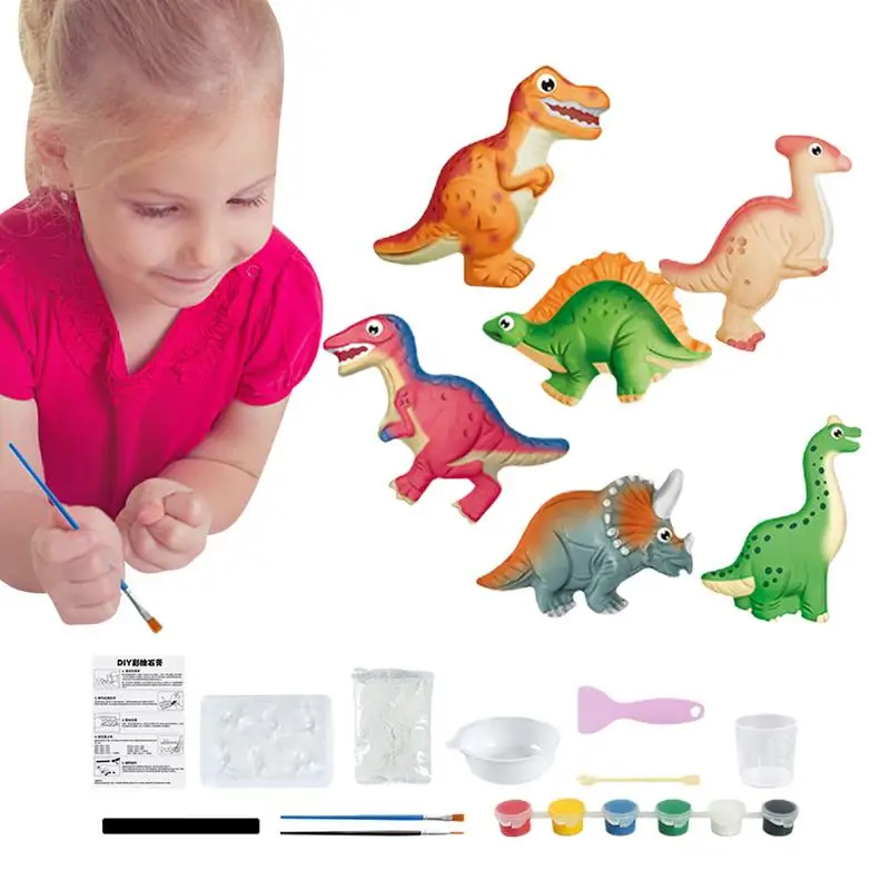 

Kids Plaster Painting Kit Plaster Toys Drawing Toys Painting Set Art Supplies Dinosaur Car DIY Crafts Plaster Art For Preschool