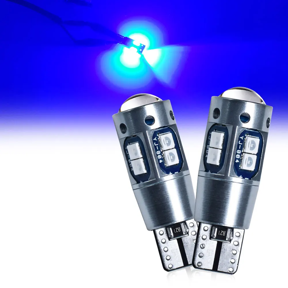 Ultra Helle W5W T10 LED-Linsen-Glühbirnen Gelb/Weiß/Blau/Rot 5 Farboptionen 12V für Auto-Blinker Bremslicht Rückfahrlicht Nebelscheinwerfer