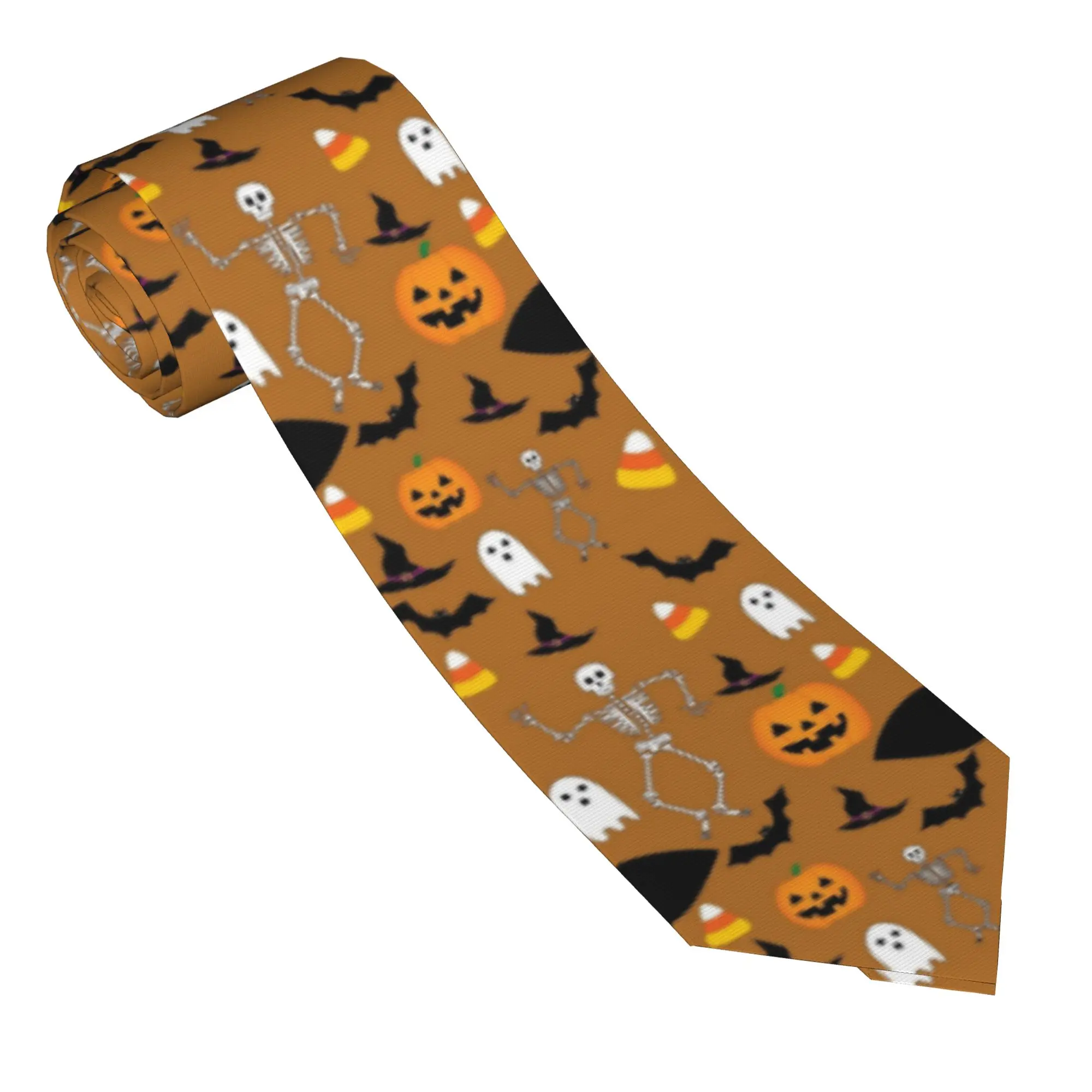 Halloween Design Neckties Men Women 8 cm Cute Ghosts And Pumpkins Neck Tie for Men Silk Wide Shirt Accessories Cravat Business