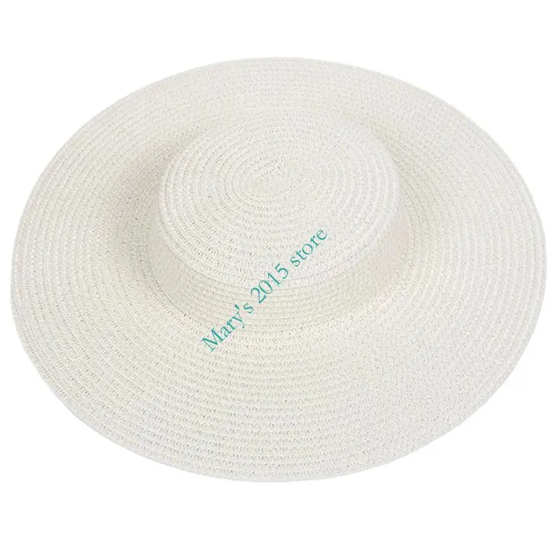Plain Undecorated Straw Hat for Costume Styling, Level Upper Profile with Broad for Special-Event Craft Projects