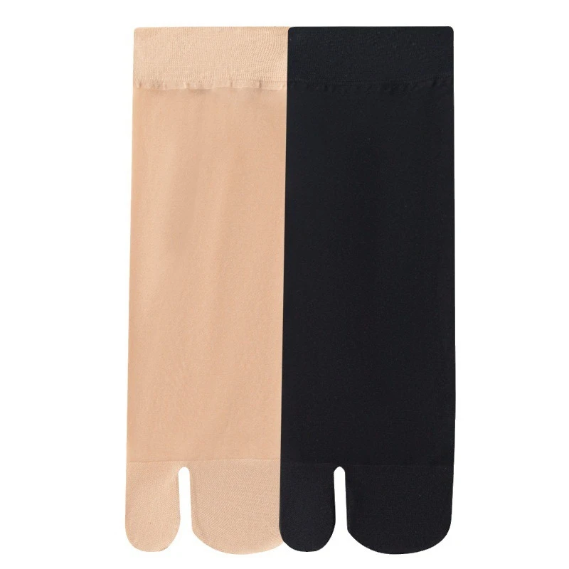 Women's Summer Ultra Thin Toe Socks Sexy Breathable Toe-separated Mid Tube Socks Solid Color Casual Transparent Tabi Silk Socks image 6