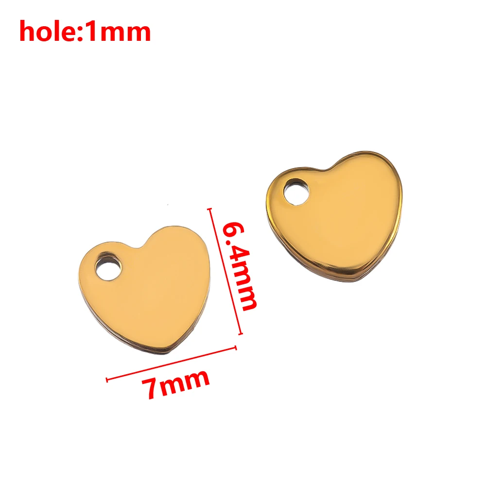 50 Stück Edelstahl Love Single Hole Anhänger für DIY Halskette Ohrringe Schmuckherstellung Pet Tag Anhänger Herstellung