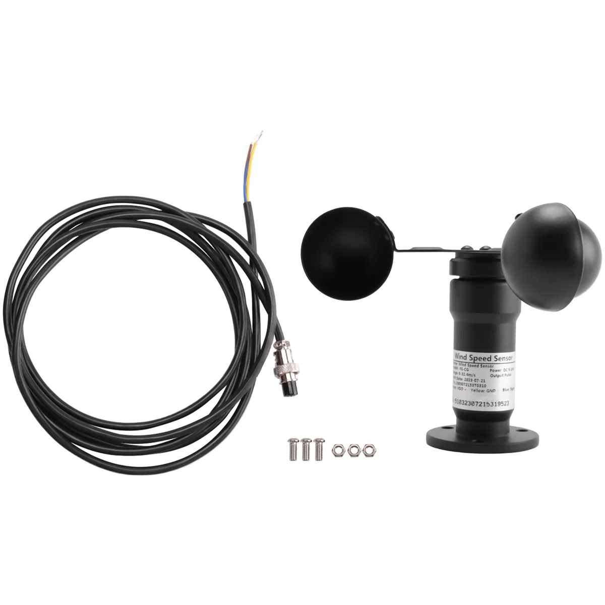 Pulse Signal Wind Sensor Digital Anemometer Pulse Signal Output Aluminum Alloy Wind Speed Sensor Anemometer Anemometer