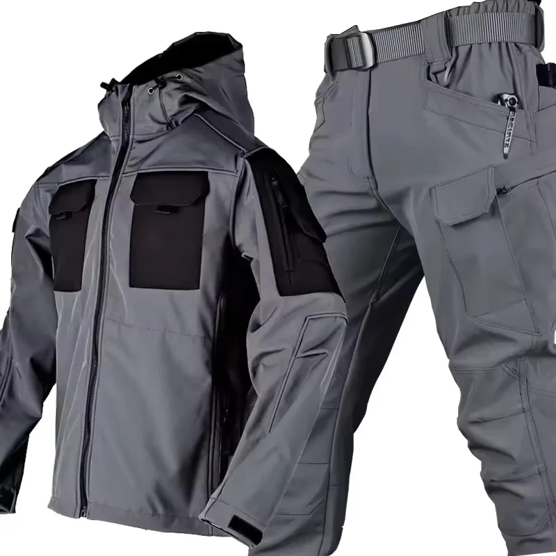 

Men's Outdoor Winter Jacket Set Fleece Lined Soft Shell Skiing Snow Mountain Climbing Anti Cold Fleece Inner Wear