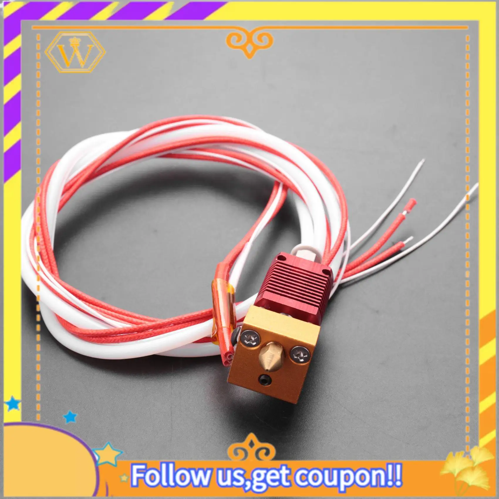 

A01K-2X 3D Printer Extruder Assembled Mk8 Hot End Kit For Ender 3 / Ender 3 Pro With Aluminum Heating Block