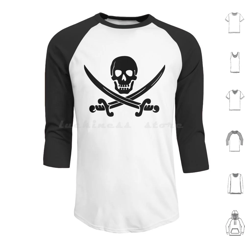 Sudadera con capucha con bandera pirata de algodón de manga larga, pirata, barco, calavera, película, Ocean Chopper, Luffy, esqueleto, hueso, capitán, pieza clásica