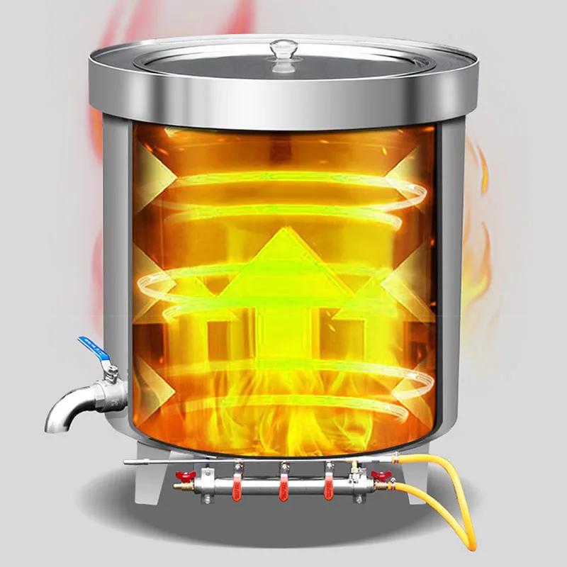 Soup Pot Commercial Soup Bucket Stainless Steel Boiled Beef Soup Braised Meat Pot Gas Energy-saving Boiled Braised Cooking Pot