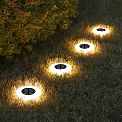 1/4Pcs Solar Outdoor Lights Waterproof Lawn Lamp 360° Floor Lighting for Garden Yard Driveway Patio Camping Summer Decoration
