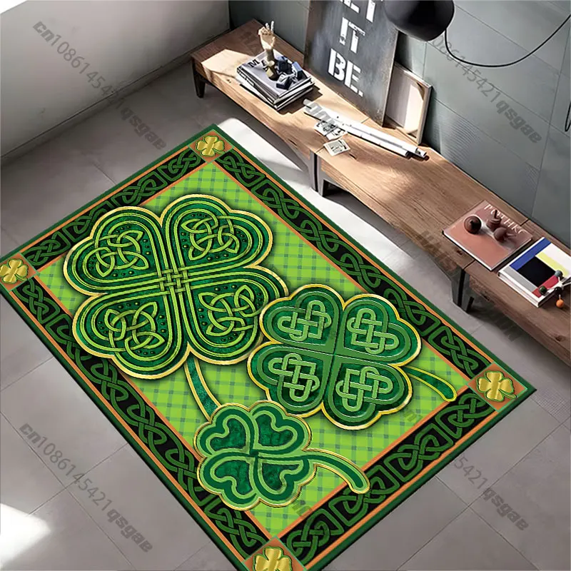 

Celtic shamrocks and Irish design carpet Yoga living room room decor children's crawling mat doormat area rug games mat