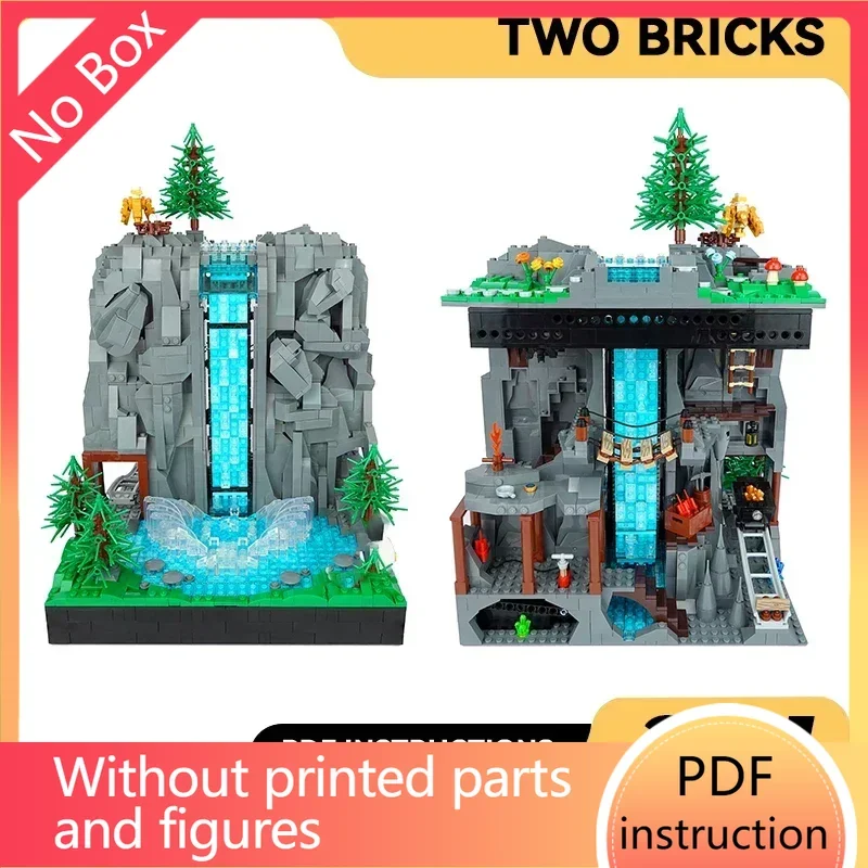 

Модель City Street View Moc, строительные кирпичи, рабочие технологии водопада, модульные блоки, подарки, рождественские игрушки, наборы «сделай сам», сборка