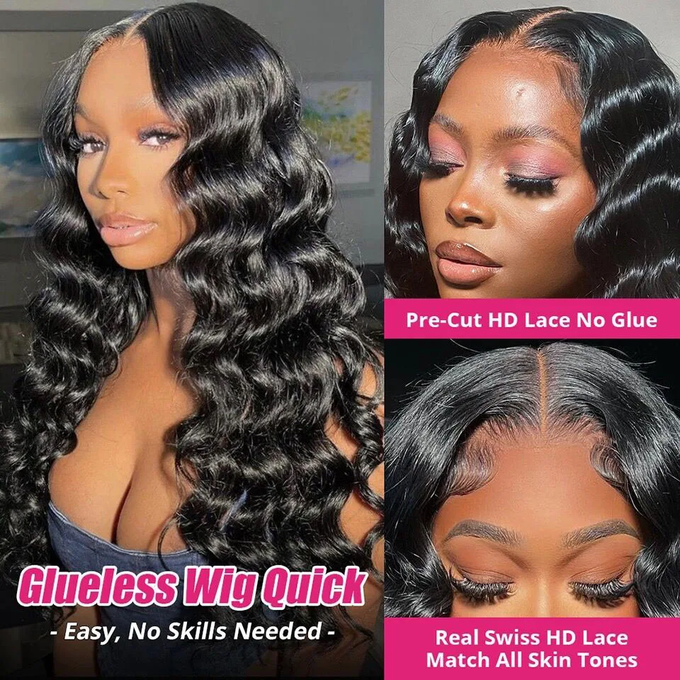 ISEE Hair Loose Deep Wave Lace Front Wig Wear And Go Transparent Loose Deep Curly Glueless Pre Plucked Human Wig Ready To Go