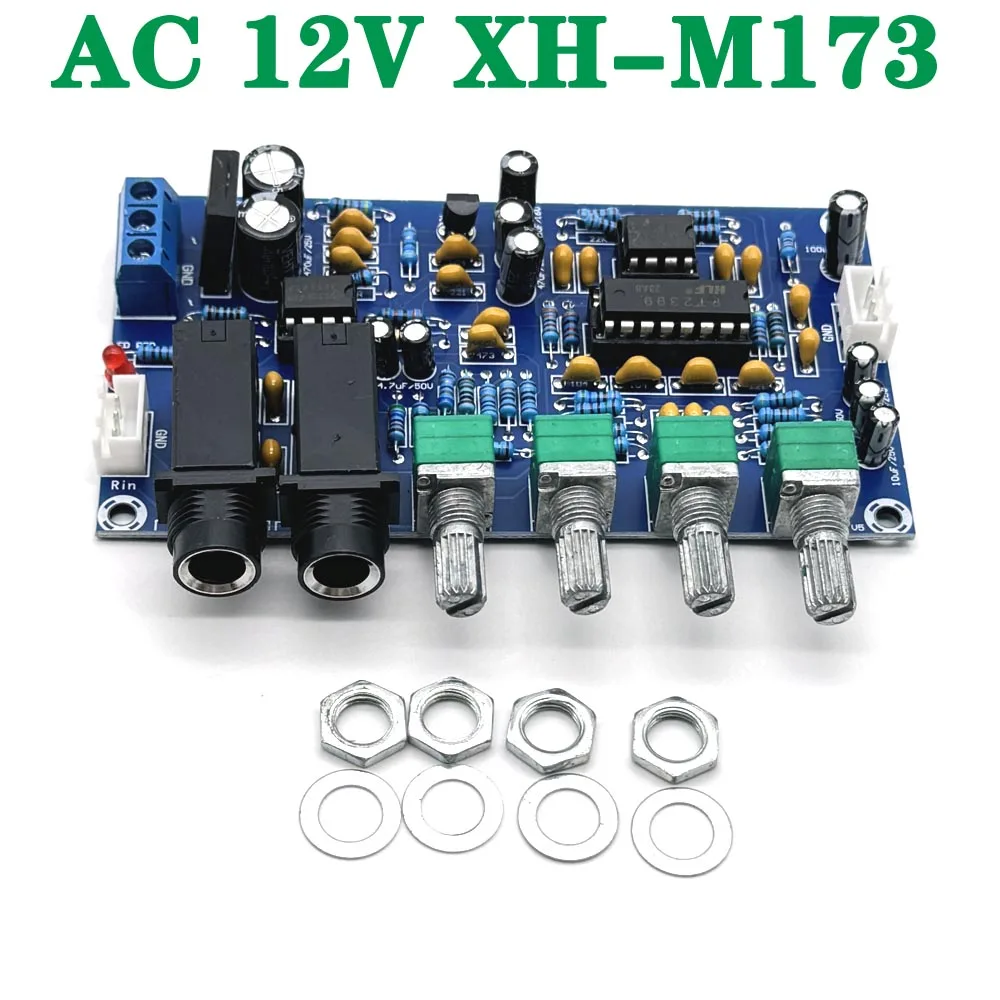 

AC 12V XH-M173 Microphone Amplifier Board Karaoke Reverberation Dual Double Power AC 6V 20V AC 12V connector Transformer