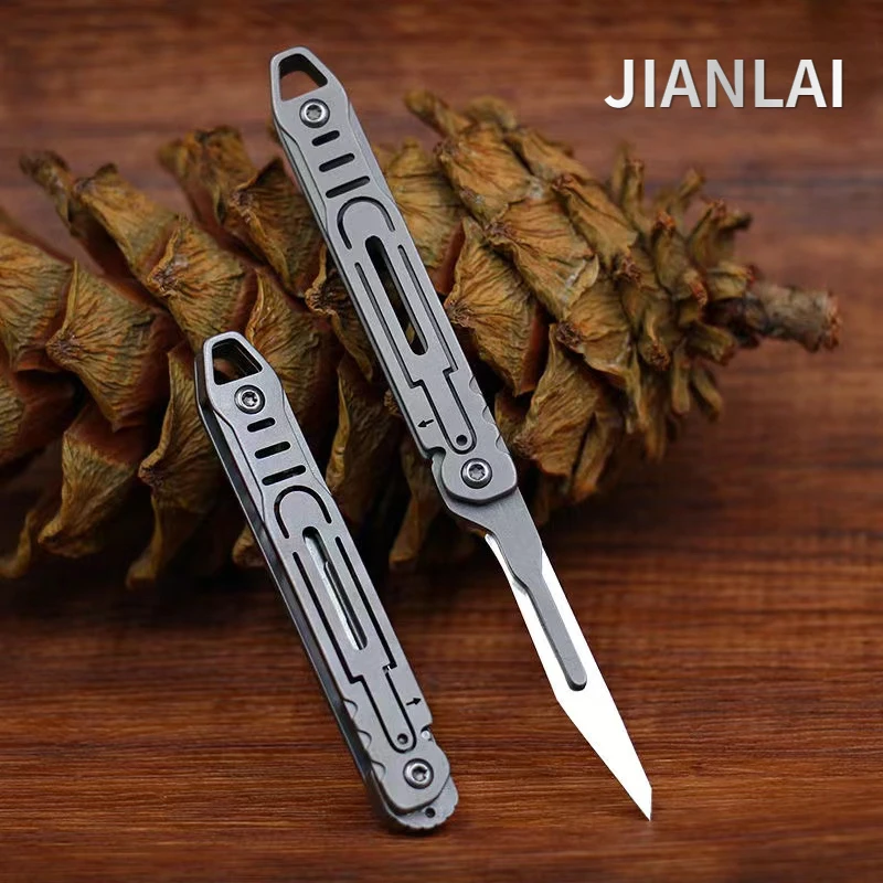 Stainless Steel Folding Surgical Knife Medical Folding Knife EDC Outdoor Box Opening Pocket Knife with 10 replaceable blades