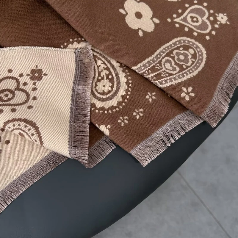 Paisley Imitatie Kasjmier Vrouwen Sjaal Winter Dikker Warme Deken Buiten Dame Pashmina Sjaal Pashmina Groothandel