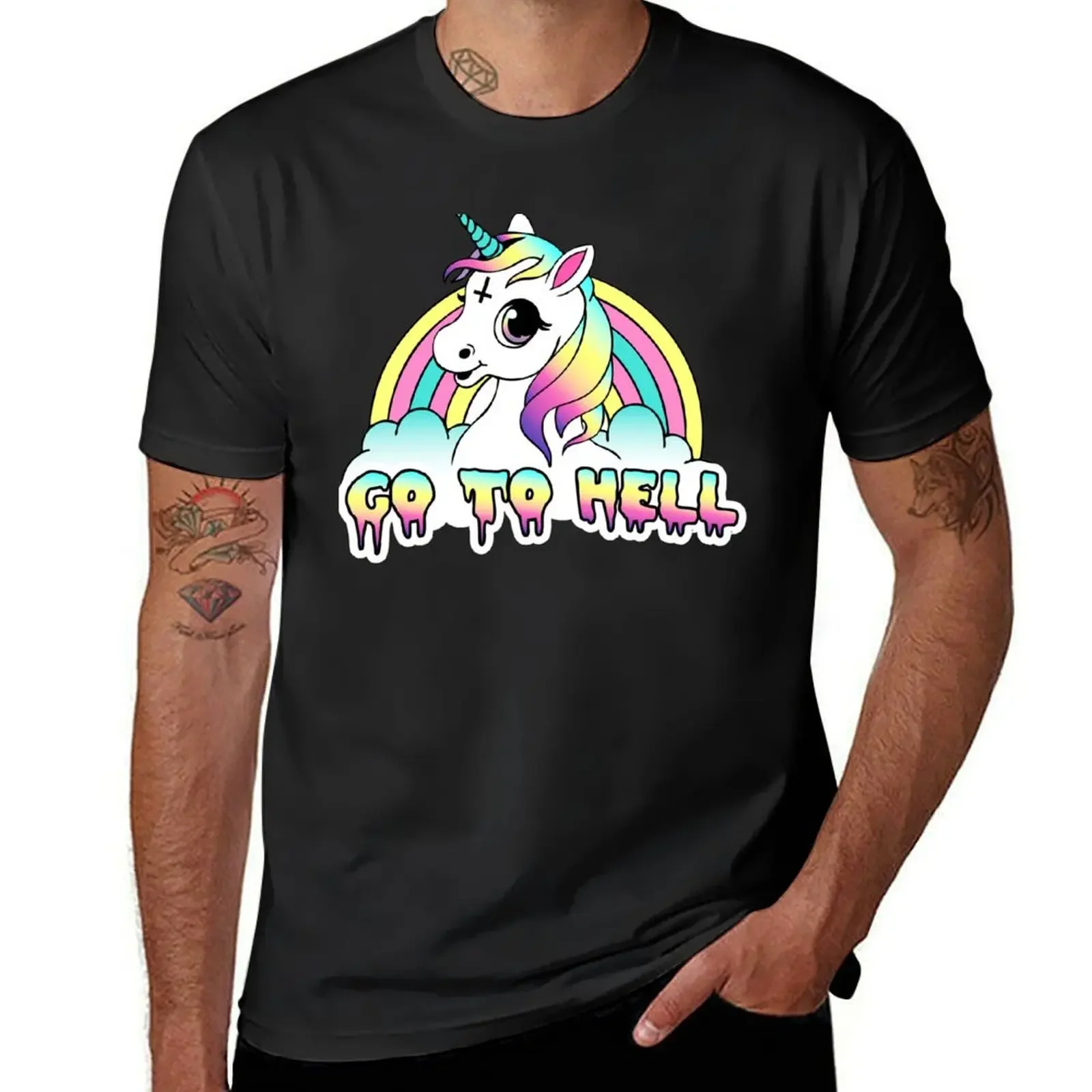 

Go To Hell Pastel Goth Unicorn T-Shirt plus sizes cute clothes sublime slim fit t shirts for men