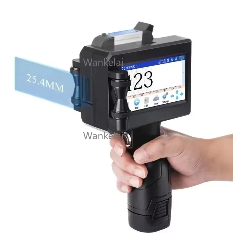 

25.4mm Factory High Quality Portable Expiry Date Batch Coding Hand Jet Machine Tij Handheld Inkjet Printer for Plastic Bags