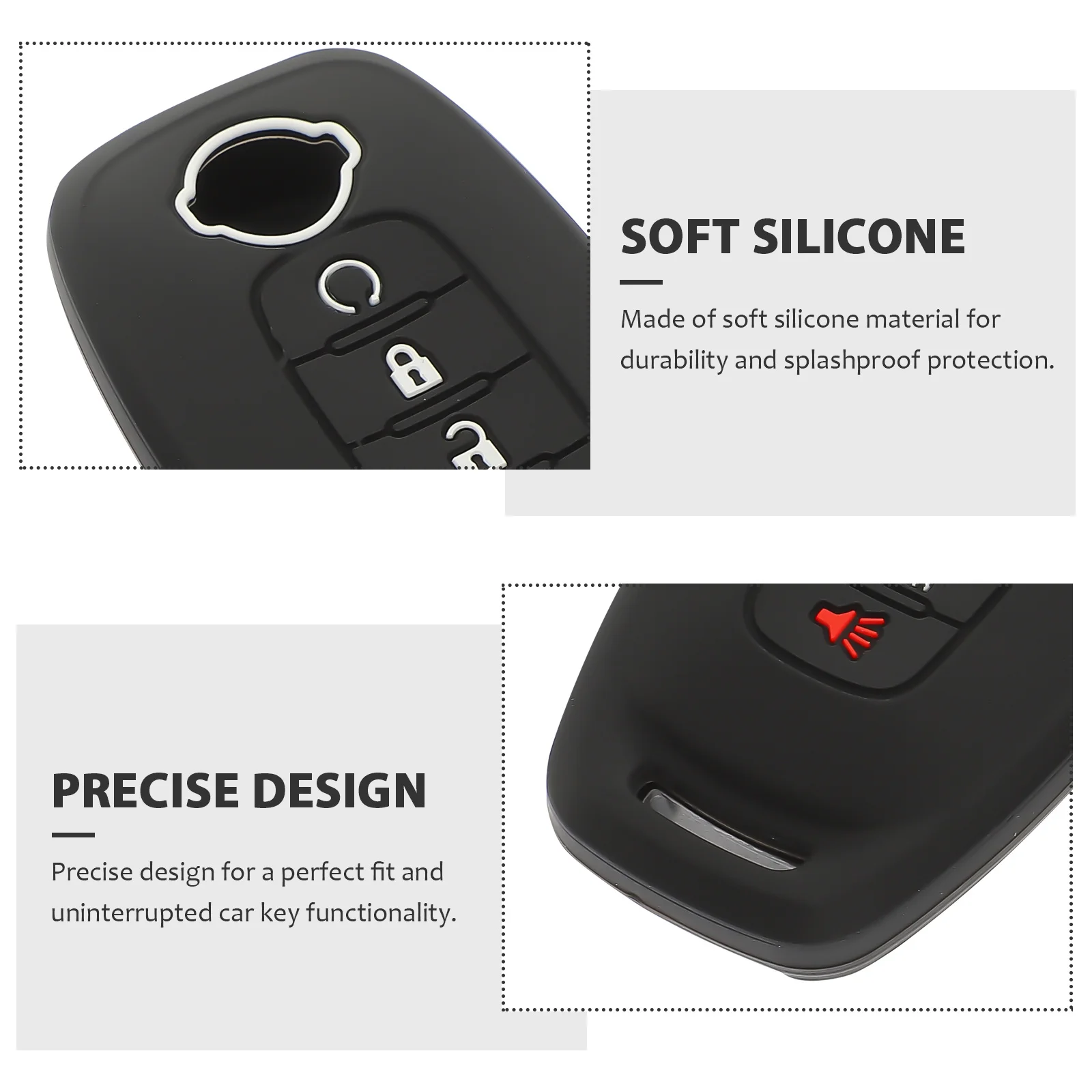 

2Pcs Soft Silicone Car Key Fob Cover Durable Protector Case Perfect Fit Altima Remote Key Holder Keyfob Keychains Covers
