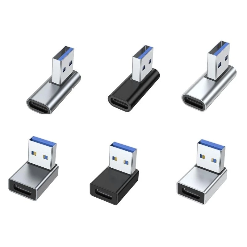 90 Degree USB 3.0 Male to Type-C Female Right Angle Extension Adapter USB Upward Elbow Adapter 10Gbps For Laptop PC Connector