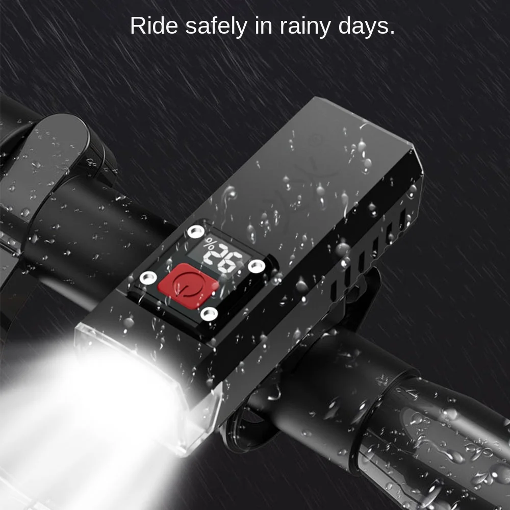 

Digital Digital Bicycle Light Intelligent USB Rechargeable Bike Front Light Super Bright Flashlight Taillight Light Outdoor