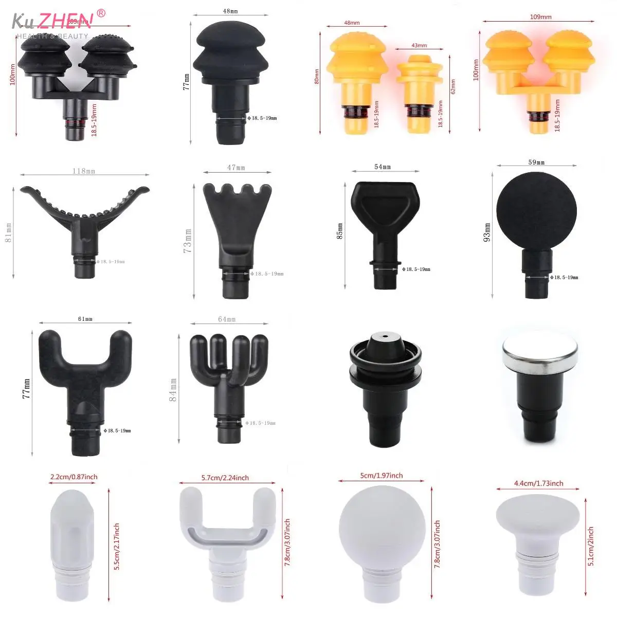 1pc/1set Replacement Heads For Massage Gun Muscle Stimulator Body Relaxation Shaping Exercising Fascia Gun Massager HeadPistool
