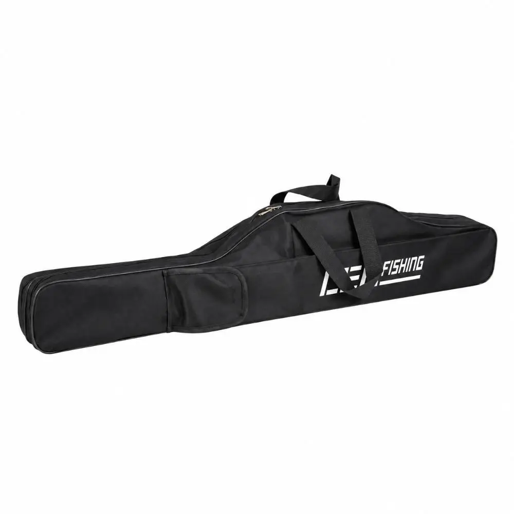 2 Layers Fishing Rod Bag Folding with Adjustable Shoulder Strap Fishing Tackle Bag 420D Oxford Fishing Storage Bag