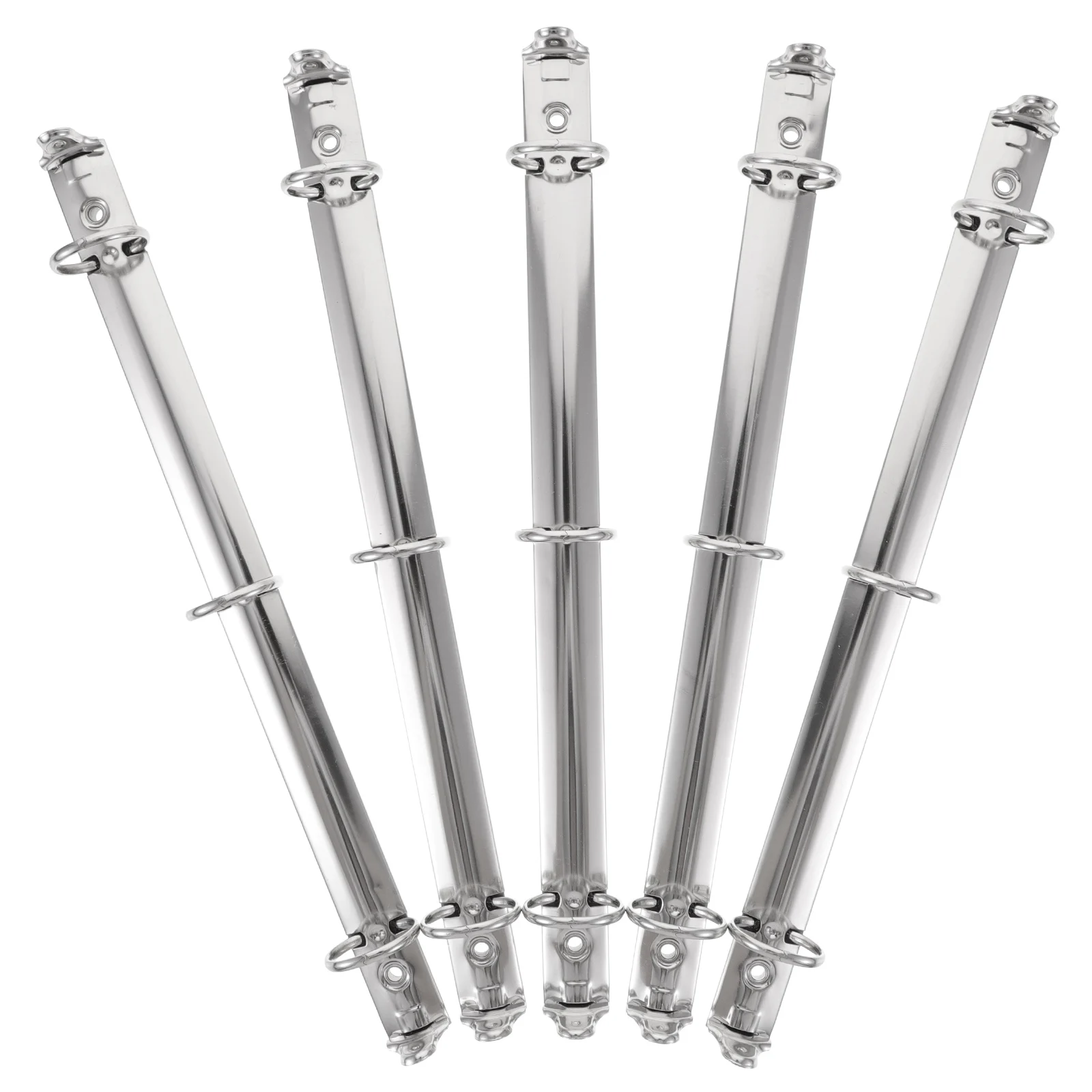 

5pcs Three Hole Binder Clips A3 Notebook Round Ring Mechanism Metal File Binders White Nickel Loose Leaf Planners Office