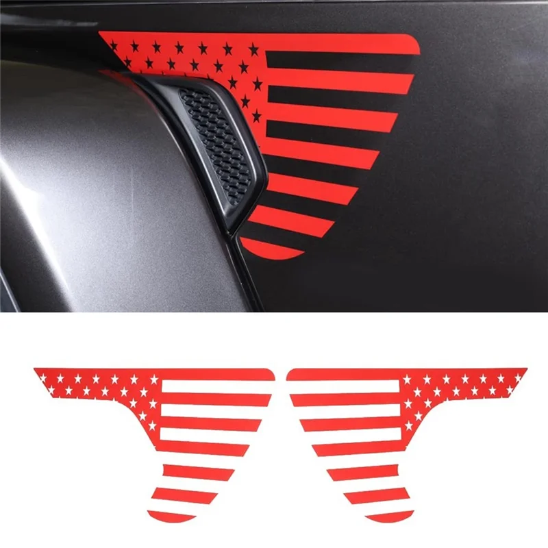 Side Fender Vent Sticker Cover Decals Trim for Jeep Wrangler JL JLU 2018-2022 Gladiator JT 2020-2022 Accessories, Red