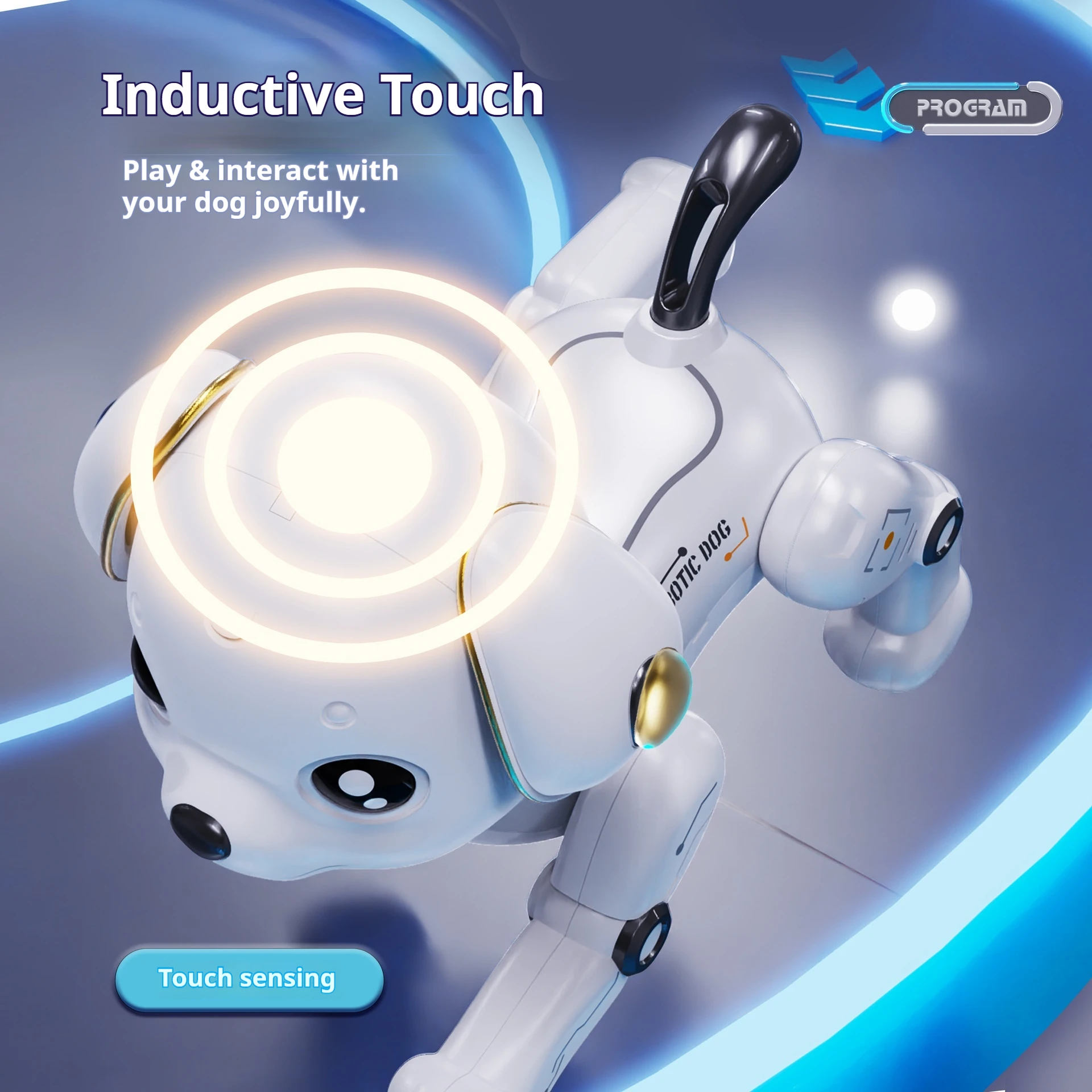 2026 Ai Smart Programmable Robotic Dog Remote Control Touch Sensing Electric Stunt Walking Barking Interactive Robot For Indoor